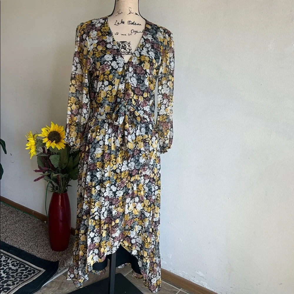 Abercrombie & Fitch Floral High Low Dress Size Lg NWOT